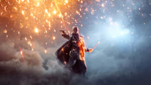 Epic Battlefield With Beautiful Sky And Landscape. Wallpaper