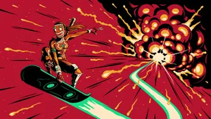 Epic Fortnite On Skateboard Wallpaper