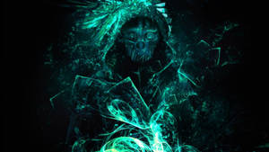 Epic Glowing Green Skeleton​​​​ Wallpaper