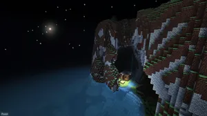 Epic Minecraft Building Hidden In Cave Wallpaper