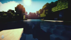 Epic Minecraft Sandy River Wallpaper