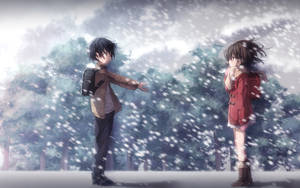 Erased In The Snowy Forest Wallpaper
