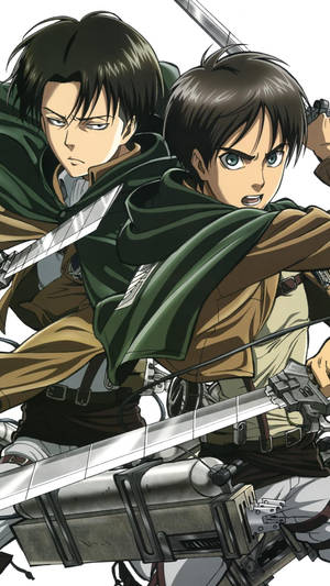 Eren And Levi Odm Gear Attack On Titan Iphone Wallpaper
