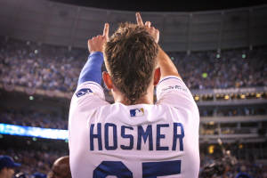 Eric Hosmer Raising Hand On The Crowd Wallpaper