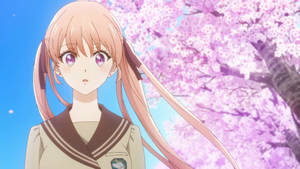 Erika Surrounded By Cherry Blossoms - A Couple Of Cuckoos Anime Scene Wallpaper