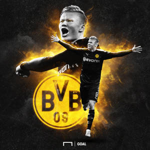 Erling Haaland Bvb Football Player Fanart Wallpaper