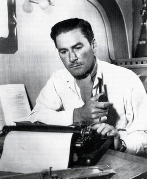 Errol Flynn Black And White Typewriter Wallpaper