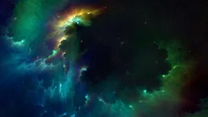 Escape To The Green And Blue Galaxy Wallpaper