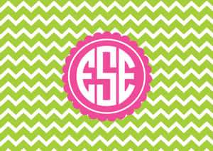 Ese Pink And White Monogram Desktop Wallpaper