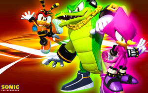 Espio The Chameleon With Charmy And Vector Wallpaper