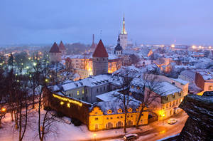 Estonia Covered In Winter Snow Wallpaper