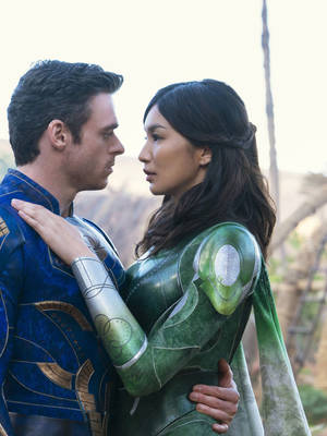 Eternals Movie Ikaris And Sersi Wallpaper