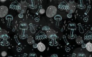 Ethereal Gray Jellyfish Wallpaper