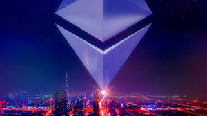 Ethereum Icon And Cityscape Wallpaper