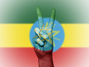 Ethiopia Flag Peace Hand Wallpaper