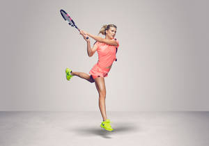 Eugenie Bouchard In Full Swing Wallpaper