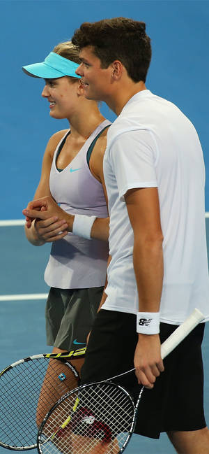 Eugenie Bouchard With Milos Raonic Wallpaper