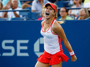 Eugenie Bouchard Yelling Passionately Wallpaper