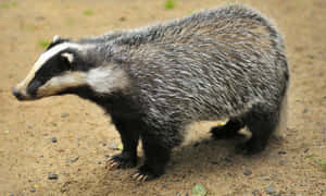 European Badger Walking Wallpaper