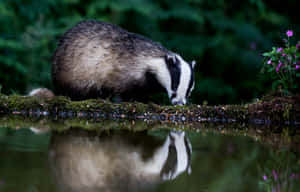 European Badgerby Water Reflection Wallpaper