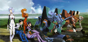 Eva Pilots Resting Evangelion Wallpaper