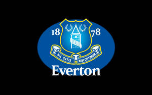 Everton F.c Blue Logo In Black Wallpaper