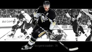 Evgeni Malkin Iconic Memories Grayscale Fan Art Wallpaper