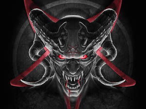 Evil Demon Curvy Horns Wallpaper