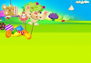 Exciting Adventures With Tiffi And Mr. Yeti In Candy Crush Saga Wallpaper