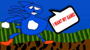 Exciting Sanic The Hedgehog In Full Sprint Wallpaper