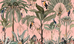 Exotic Palm Trees Art [wallpaper] Wallpaper