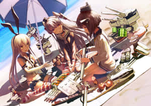 Experience The Epic Naval Battles Of Kantai Collection Wallpaper