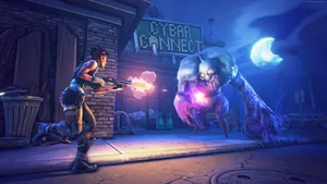 Experience The Most Intense Battle Royal Game With The Exhilarating View Of Fortnite 1366x768 Wallpaper