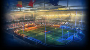 Experience The Thrills Of Rocket League In This Exhilarating Stadium. Wallpaper