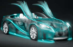 Experience The Vibrant Style Of The Neon Bugatti Wallpaper