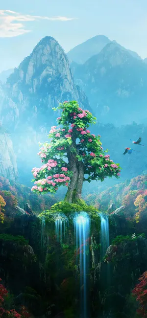 Explore An Idyllic Pixel Nature Setting Wallpaper