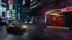 Explore Nightlife In The Futuristic City Of Cyberpunk 2077 Wallpaper