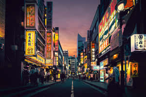 Explore The Vibrant Urban Scene At The Neon City Aesthetic Wallpaper