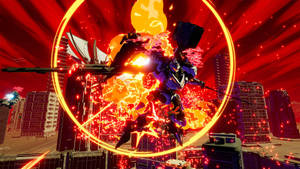Explosive Battle Scene In Daemon X Machina Wallpaper