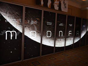 Explosive Moonfall Movie Theater Poster Wallpaper