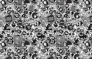 Expressive Street Art In Monochrome Wallpaper