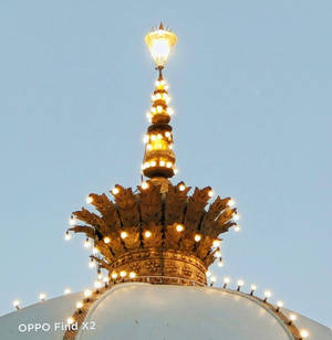 Exquisite Night View Of Ajmer Sharif Dargah Dome Wallpaper