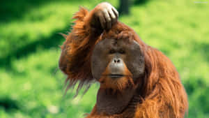 Exquisite Orangutan Basked In Natural Sunlight Wallpaper