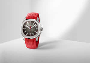 Exquisite Red Patek Philippe Aquanaut Luxury Watch Wallpaper