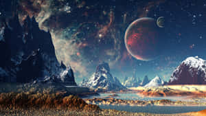 Extraterrestrial_ Mountainous_ Landscape_4 K_ Art Wallpaper