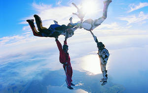 Extreme Sports Formation Skydiving Wallpaper