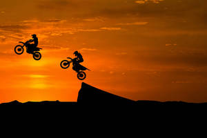 Extreme Sports Motocross Silhouette Wallpaper