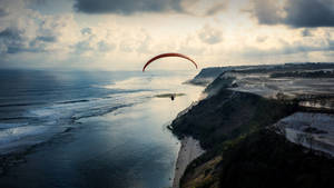 Extreme Sports Paragliding Sea Cliffs Wallpaper