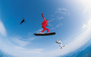 Extreme Sports Sky Surfing Group Wallpaper