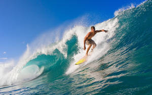 Extreme Sports Surfing Above Waves Wallpaper